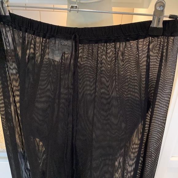 J Valdi Swimwear Black Sheer Mesh Pants Coverup Size Medium - Picture 2 of 4